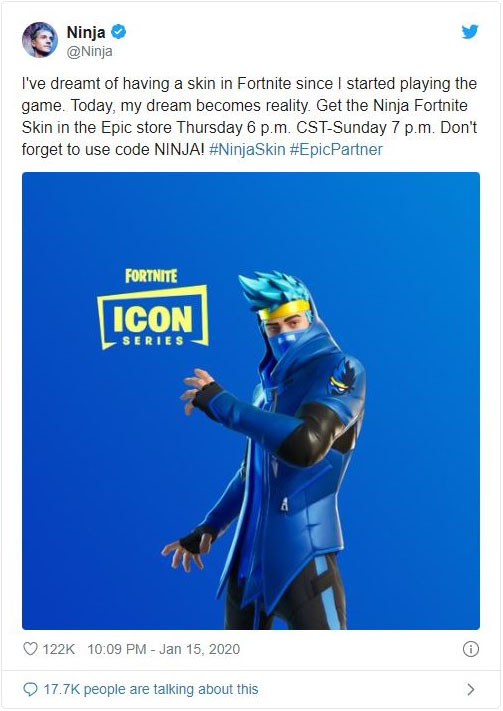 Ninja , Richard Tyler Blevins , Fortnite